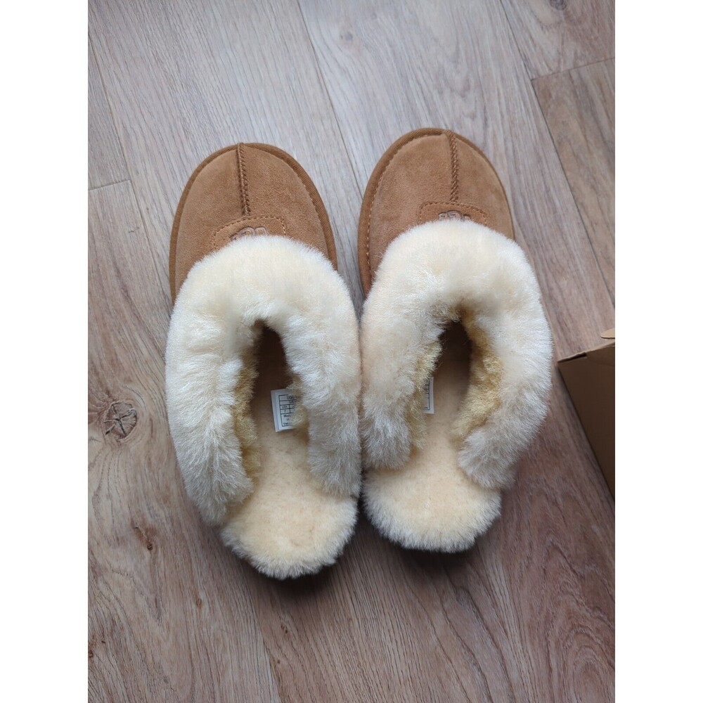 UGG Coquette Shearling Lined Slip On Slippers Chestnut Womens 7 EU 38 - Picture 7 of 11